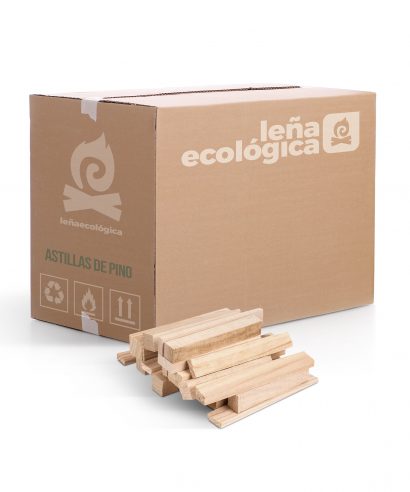 Caja de astillas de madera de pino